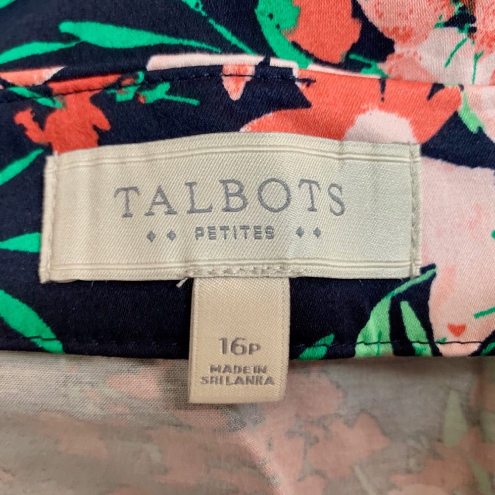 TALBOTS Petite Black Red Floral Straight Skirt - Picture 4 of 4